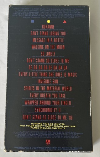 The Police Every Breath You Take The Videos (VHS, 1987) Usado Envío RÁPIDO - Imagen 3 de 8