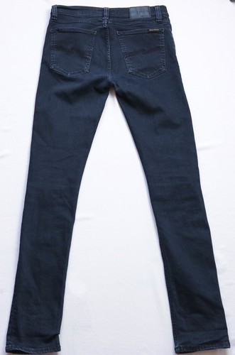 Nudie High Kai Slim Jeans mens size W31 L34 S Small Zip Fly Italy black STRETCH - Picture 3 of 11