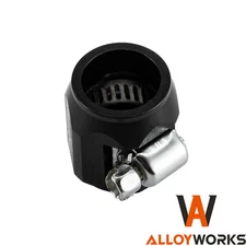 - 6 AN Hex Hose Finisher Fitting W/ Worm Gear Clamp 6AN Or 3/8" Hose