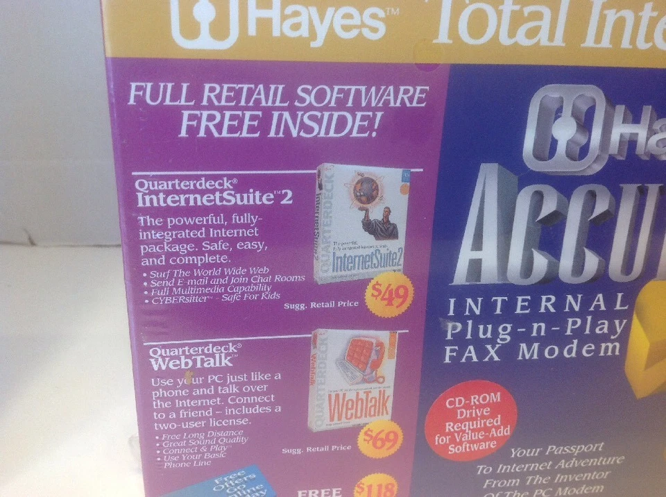 Hayes Accura 288 Internal Plug-n-Play Fax Modem New Sealed - Image 2 of 4