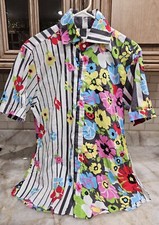 Seaplane Men's Button Shirt - Small Vintage Floral Short Sleeve USA Made Cotton