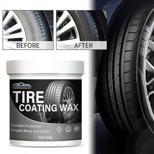 100g Car Tire Wax Tire Brightener And Plating Cream Auto Rubber Shiny Paste New