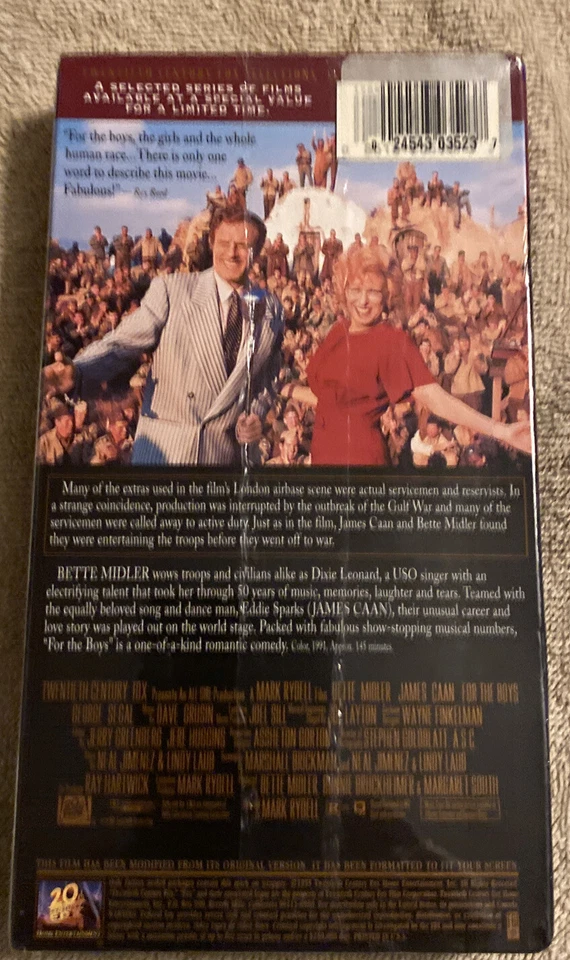 For The Boys VHS unopened For the Boys w Bette Middler and James Caan New Foto 2 de 4