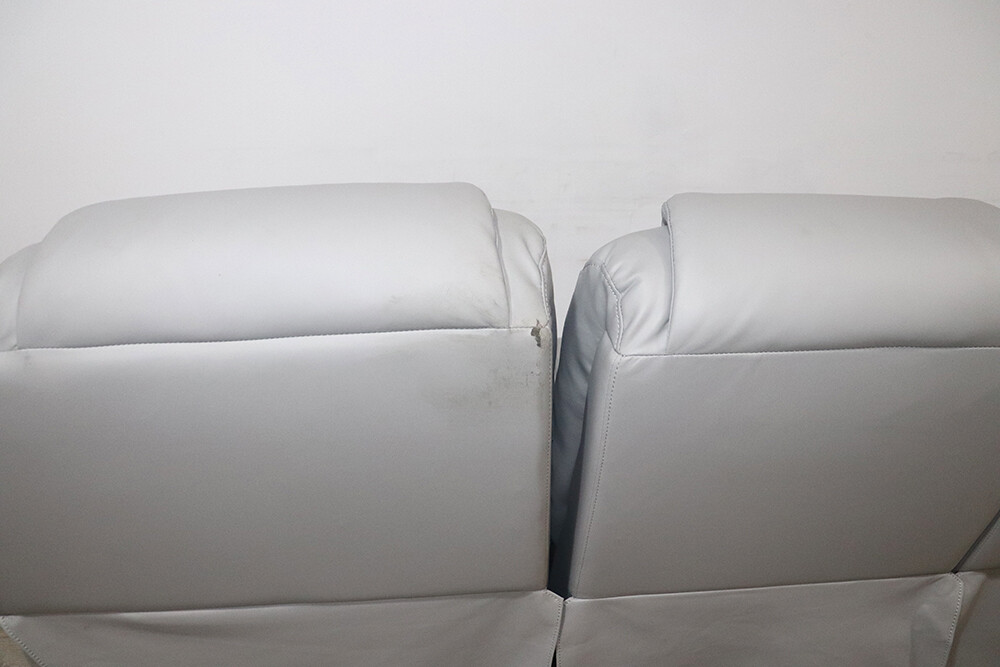 CLEARANCE Vancouver 3 Seater Recliner Sofa, Light Grey, Faux Leather