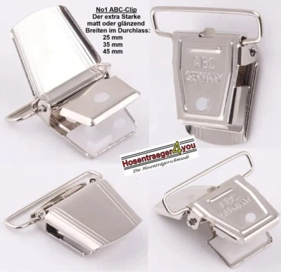 ABC, SGM, ALLIGATOR, H4Y UND ANDERE Befestigungsclips, extra starke Hosenträgerclips, Ersatzteile für Hosenträger