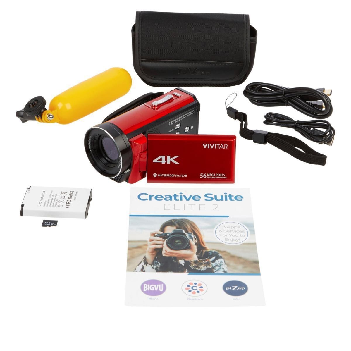 WATERPROOF VIDEO CAMERA Vivitar 4K 18x Zoom Camcorder Camera Bundle w/Buoy