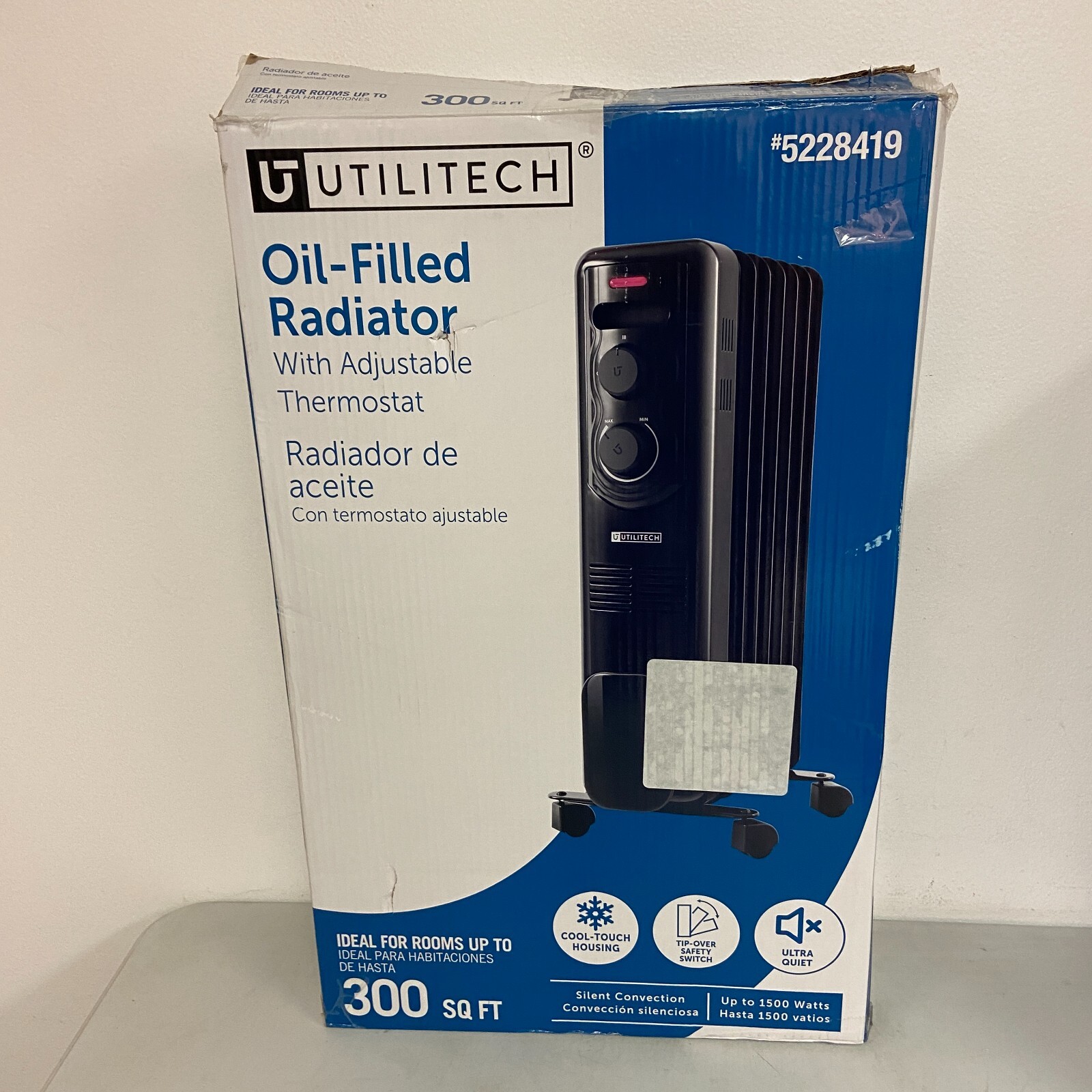 Utilitech Black Oil-Filled Radiator with Adjustable Thermostat New