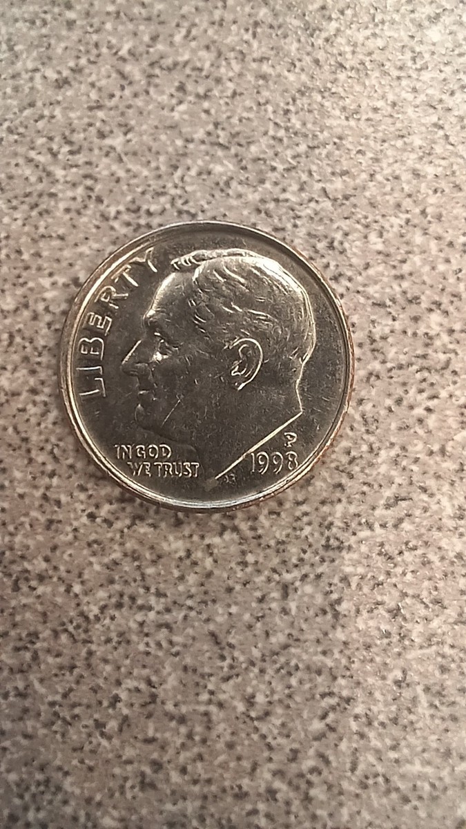 1998 Pennsylvania Roosevelt dime with off center strike error