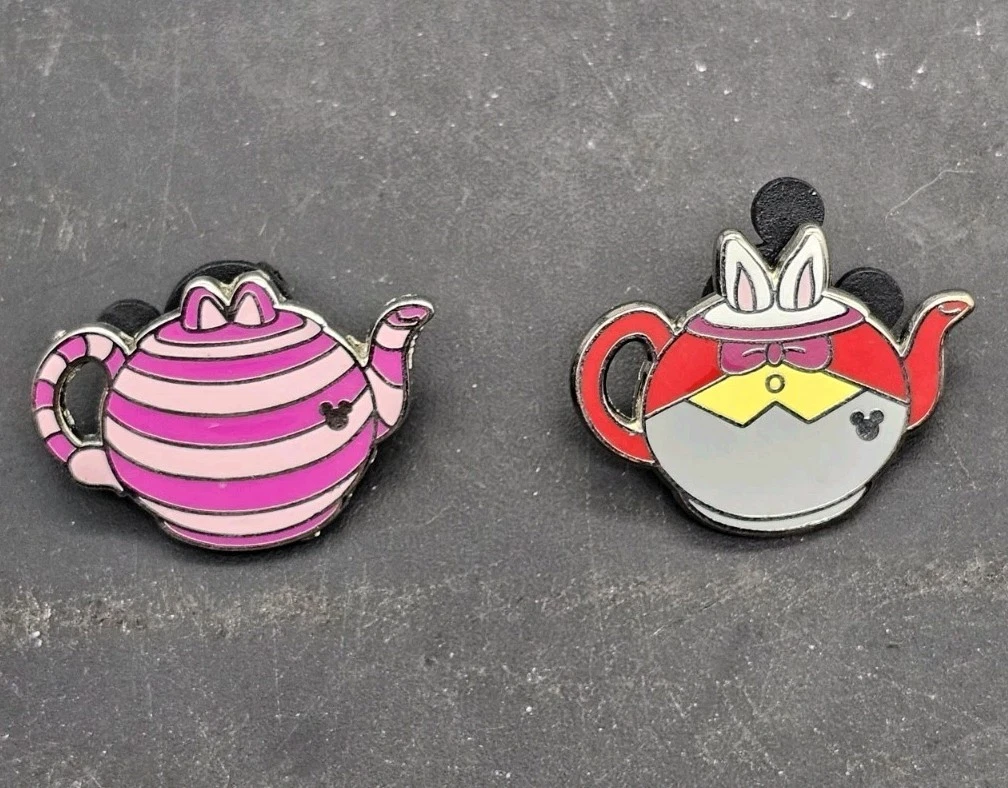 Disney Pin Trader Alice in Wonderland Teapot White Rabbit Cheshire Cat