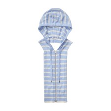 VERONICA BEARD Cashmere Hoodie Dickey in Bluebell Ivory