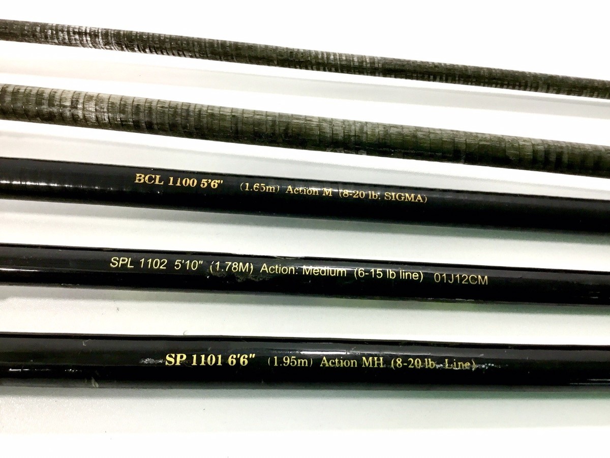 5 Vintage Shakespeare Ugly Stik Fishing Rods For parts or rebuild