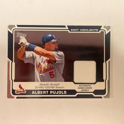 2008 Topps Albert Pujols Game Worn Jersey Card #HR-AP Cardinals 2007 Highlights
