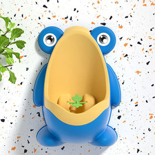 Boys Potty Training Urinal, Frog Design with Spinning Aim Target, Wall Mount Sta