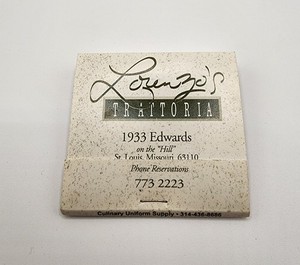 Lorenzo's Trattoria 1933 Edwards On The "Hill" St. Louis, MO Unstruck Matchbook