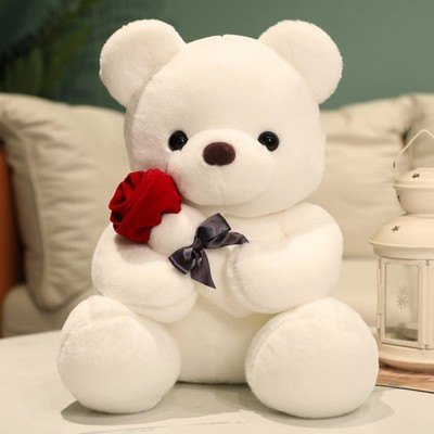 Cartoon Bear Hug Rose Doll Soft Plush Stuffed Toy Valentine Day Girlfriend Gift