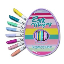 Eggmazing Egg Decorator Kit - Easter Egg Decorating Spinner with 8 Colorful Q...