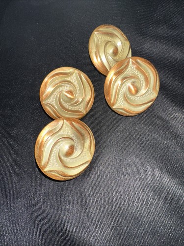 4 Vintage Cabinet Dresser Drawer Knob Pulls Butterscotch Swirl Design Used - Picture 4 of 6