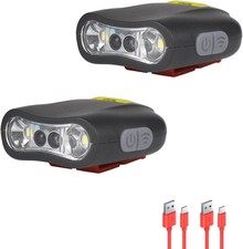 Cap Lights Clip on Hat 2 Pack Rechargeable Headlamp Motion Clip Light, Adjust...
