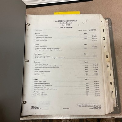 Case 650K 750K 850K CRAWLER BULLDOZER SERVICE SHOP REPAIR MANUAL GUIDE, 6-44620