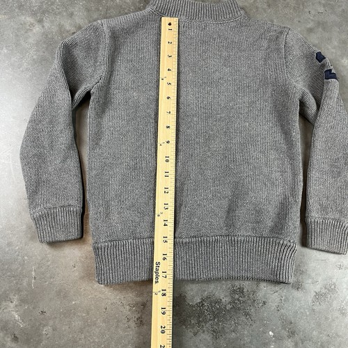 Polo Ralph Lauren Knit Sweater Youth 7 Gray Full Zip - Picture 9 of 14