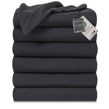 Lavisun Queen Flat Sheets 6 Pack,Black Brushed Microfiber Bed Sheets, Soft  ...
