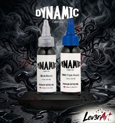 Authentic Dynamic Tattoo/BLACK1oz /TRIPLE BLACK 1oz SET