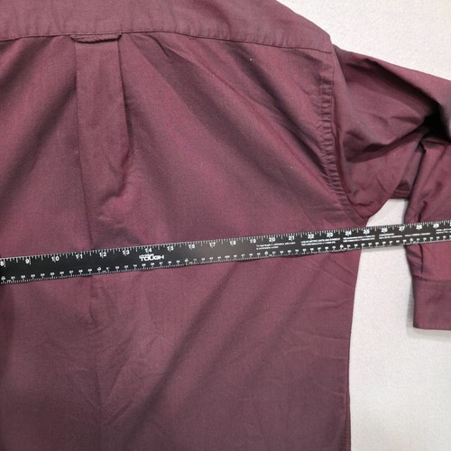 Croft & Barrow Men's Oxford Maroon Wrinkle Resistant Dress Shirt Size 16.5-32/33 - Picture 5 of 6