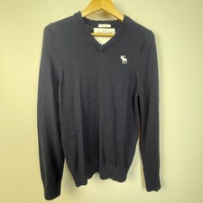 Abercrombie Fitch Mens Blue Preppy Long Sleeve Sweater Muscle Fit L Academia
