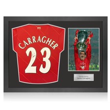 Jamie Carragher Signed Liverpool 2021-22 Football Jersey. Icon Frame