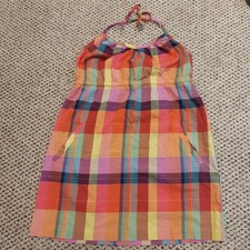 Lark & Wolff Urban Outfitters Plaid Cotton Halter Dress M Picnic Festival Preppy