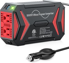 300W Pure Sine Wave Power Inverter DC 12V to 110V AC Car Converter Plug Adapter