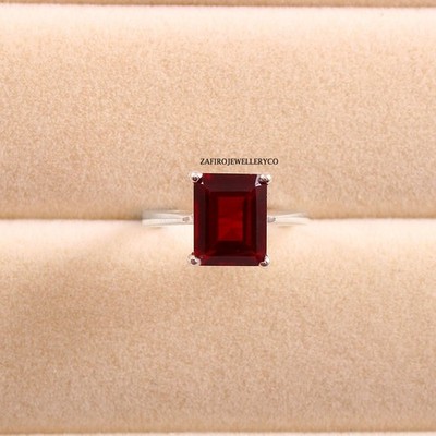 Ruby Ring, Solitaire Ring, Birthstone Ring, Stacker Ring, Lab Created Ruby