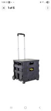 Collapsible Rolling Crate on Wheels for Teachers Students 80 lbs Capacity Black