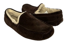 UGG Mens 11 Ascot Shearling Lined Slippers Moccasins House Shoes Espresso Brown