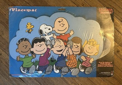 vtg Peanuts Funky Chunky Placemat Snoopy Charlie Brown Linus NOS New In Package