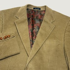 Lauren Ralph Lauren Sport Coat Mens 40R Tan Corduroy Paisley Lining Blazer
