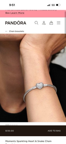 PANDORA Moments Sterling Silver Bracelet with Heart Clasp