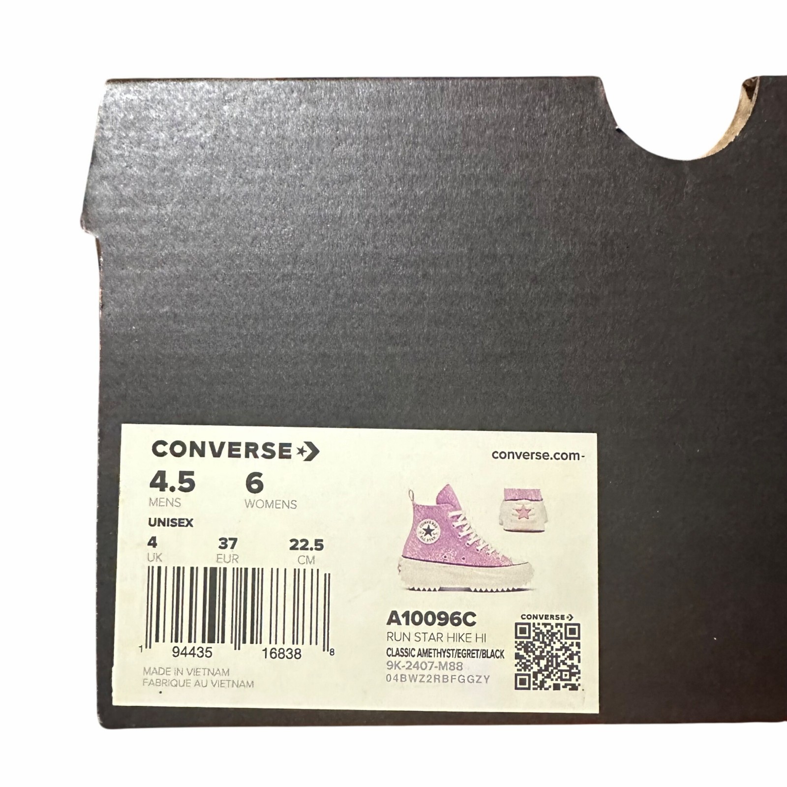 ⭐Converse Run Star Hike Hi 6 Womens Shoes Sneaker Purple Glitter Sneaker A10096C thumbnail 8