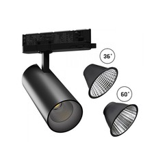 LED 3-Phasen Stromschienenstrahler Andromeda Schwarz 15-27W 2600lm 4000K 36°/60°