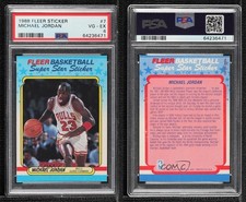 1988-89 Fleer Super Star Sticker Michael Jordan #7 PSA 4 HOF
