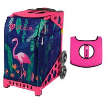 Zuca Sport Bag - Flamingo with Black/Pink Seat Cover Pink Frame