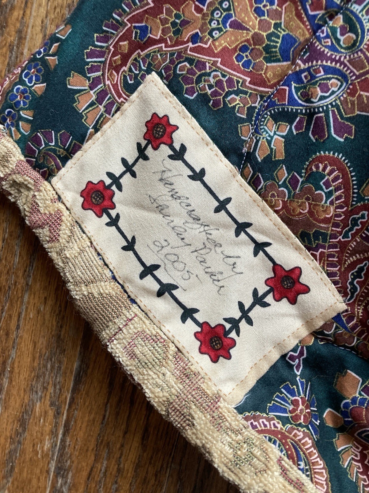 VTG Handmade Quilt Jacket Patchwork Boho Embellis… - image 13