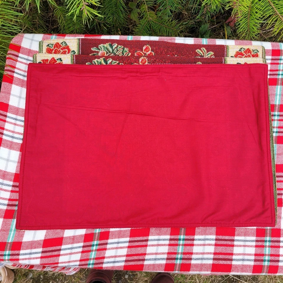 Juego de 4 manteles tapices vintage de Navidad de pascua  Foto 3 de 3