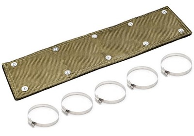 Titanium Pipe Shield with Gloves, 6'' x 24'' Exhaust Heat Shield, Two-Layer Mat...