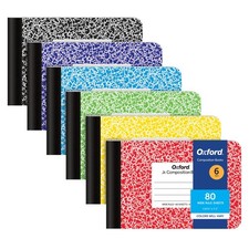 Oxford Composition Mini Notebooks, 6 Pack, Cover Colors Vary, Wide Ruled Paper,