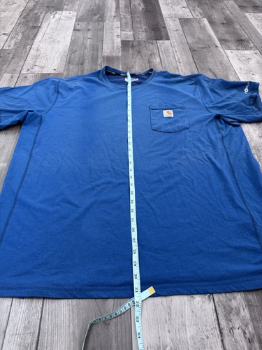Carhartt 2XL Blue Short Sleeve Shirt Relaxed Fit Force Casual Workwear Faded - Picture 4 of 6