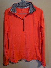 Under Armour HeatGear Women s Long Sleeve 1/4 Zip Pullover MEDIUM FITTED Orange