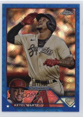 2023 Topps Chrome Logofractor Edition Blue Refractor 61/150 Ketel Marte #130 6o3