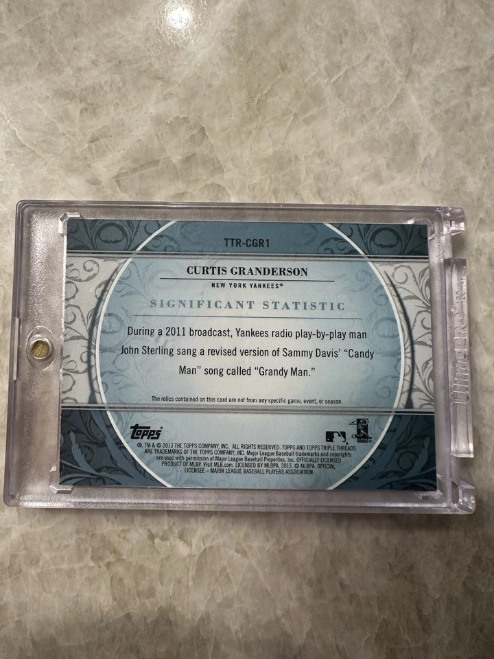 2013 Topps Triple Threads Relics/3 Curtis Granderson TTR-CGR1 New York Yankees Foto 4 de 4