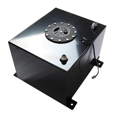 8 Gallon 30L Aluminum Racing Drift Fuel Cell Tank +Level Sender Black